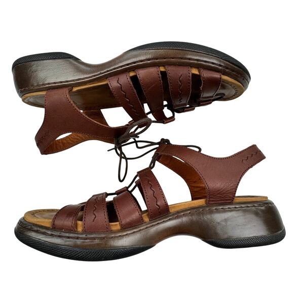 Dansko Brown Leather Elena Lace Up Gladiator Comfort Sandals Women's 41/10.5-11 - Picture 2 of 10